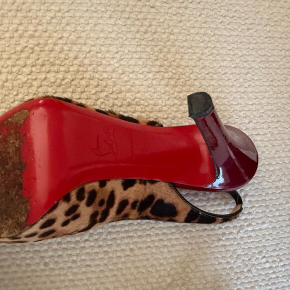 Christian Louboutin Leopard Fur Slingback - Size 37 - Picture 6 of 6